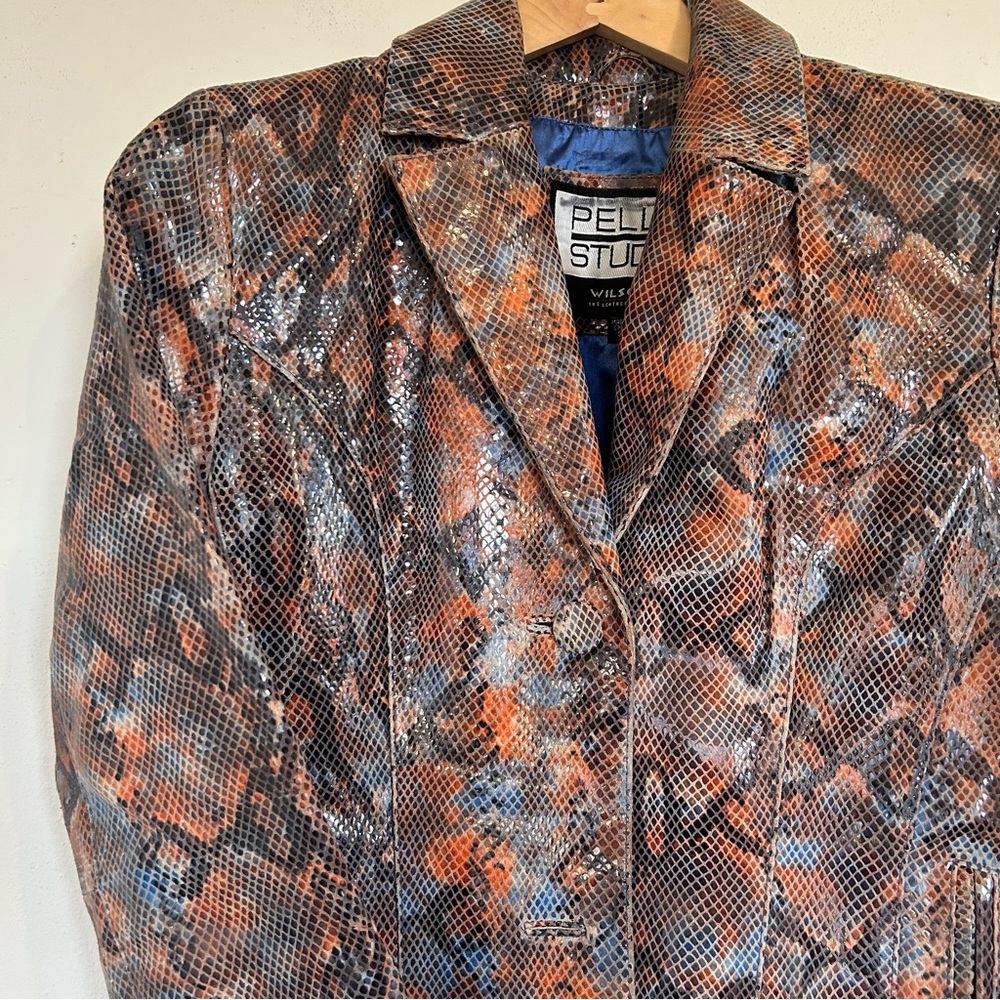 Vintage 90s Leather “Snakeskin” Coat by Wilson’s
